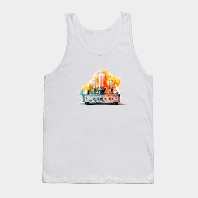 Watercolor Vacuum Tube Amplifier Tank Top by Modern Medieval Design